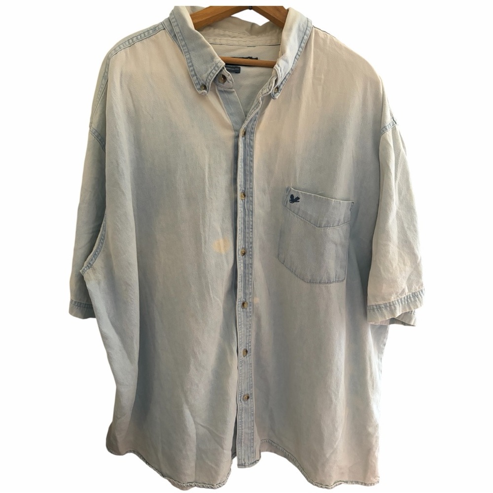 90’s Vtg. Cactus 🌵 Men’s Light Blue Denim Shirt~3x